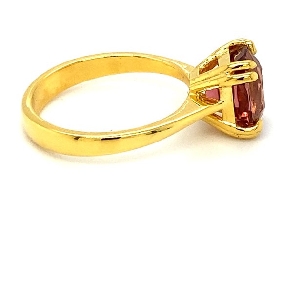 Pink Tourmaline 3.88ct Solid 14K Yellow Gold Ring - Picture 3 of 6